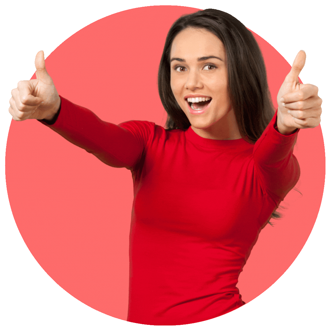 mmmaily woman with thumbs up